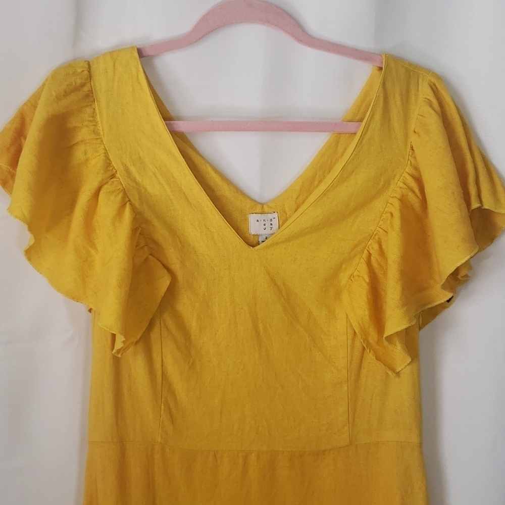 A.n.  day yellow dress Size 2 - Picture 9 of 16